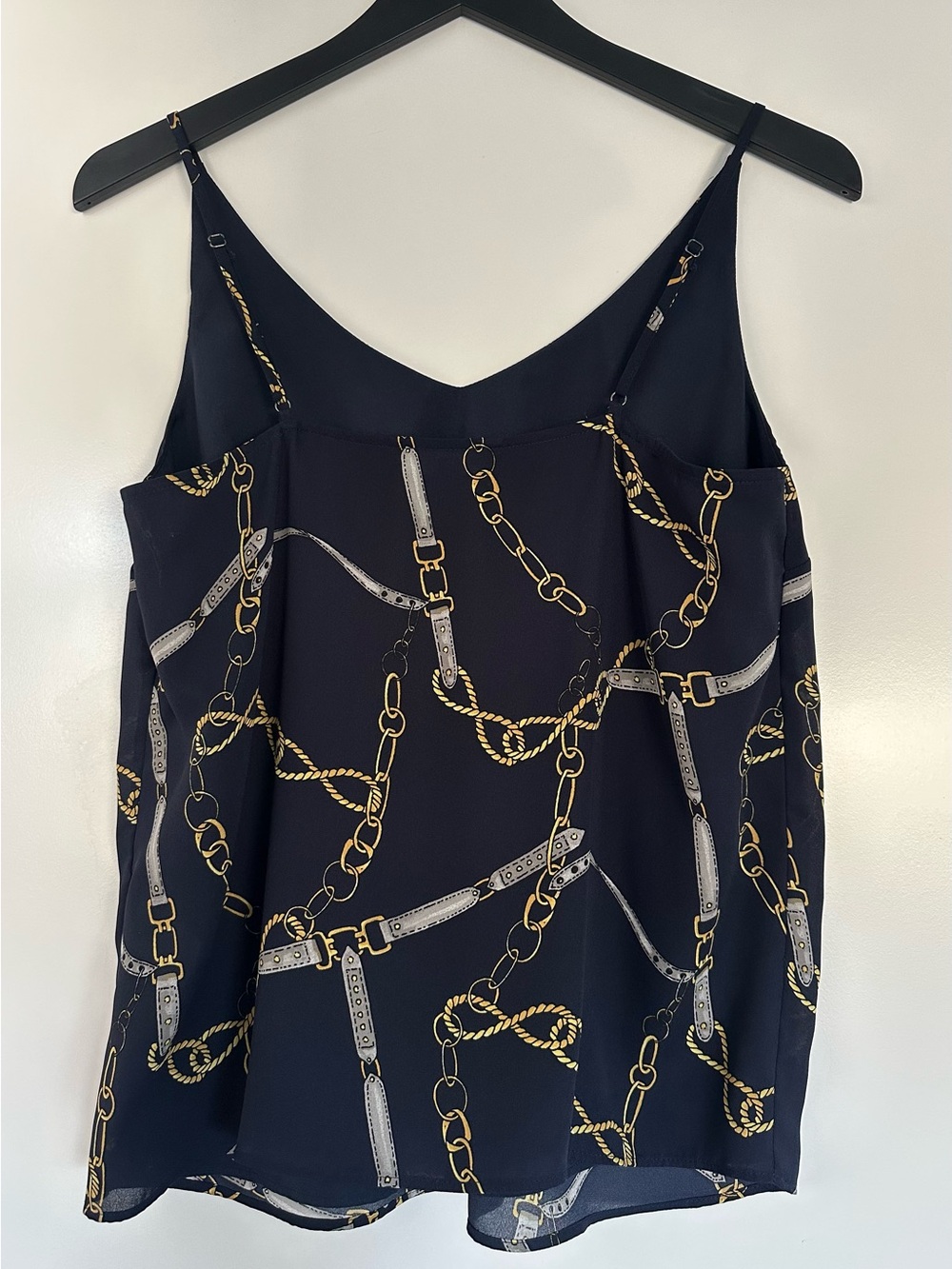 Banana Republic Horsebit Navy Print Equestrian /Western Camisole Size S Like New - Picture 3 of 8